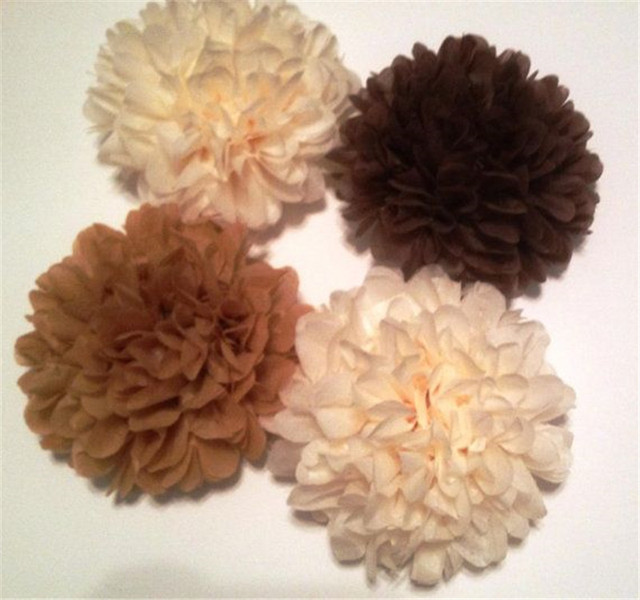 29 Colors available!! Paper brown pom poms garland for birthday